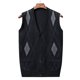 thumbnail image 3 of Men Sweater Vest Knitted Tank Top V Neck Sleeveless Pullover Plaid Cardigan, 3 of 8