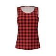 thumbnail image 3 of Picia Buffalo Plaid Red Black Pattern Women's Workout Tank Top,Breathable Activewear,Slim Fit Athletic Top,Versatile Workout Moisture-wicking top-, 3 of 9