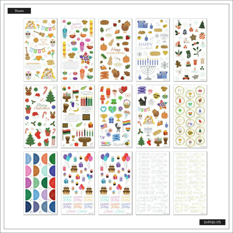 STICKER SHEETS, HOLIDAY PLANNER STICKERS V4