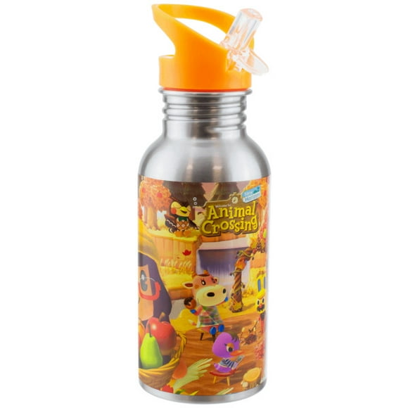 Bouteille d'Eau en Métal Animal Crossing Automne avec Paille [Paladone]