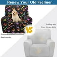 thumbnail image 4 of Xixirimido Colored Bones Paws Pattern Recliner Slipcovers 4-Pieces Lazyboy Covers Couch Chair Cover Non Slip Reclining with Storage Pockets Furniture Protector for Pets, 4 of 8