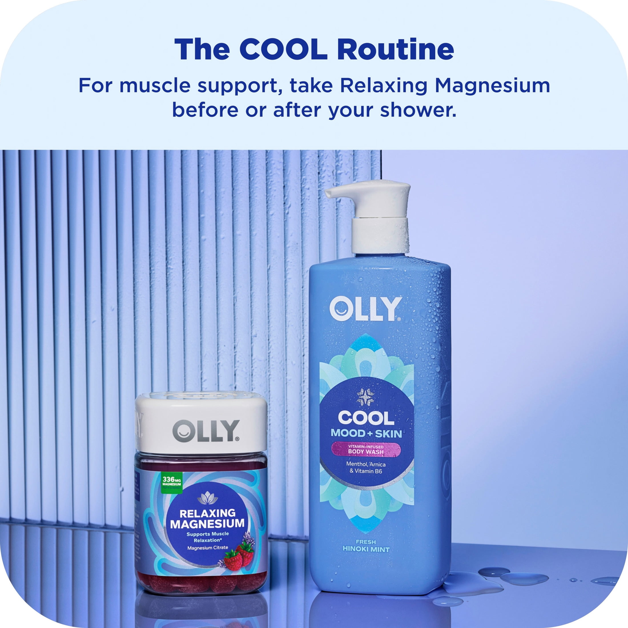 OLLY Body Wash Infused with Arnica & Vitamin B12 Cool Mood + Skin Hydrates & Cools Skin 17 FL oz