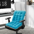thumbnail image 5 of HOARBOEG 17.72x13.78in Rocking Chair Cushion - Fabric, High-Density Sponge, Durable Comfort Non-Slip Bottom Tufted Seat Pads with Ties, ︱Sky Blue, 5 of 6