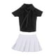 thumbnail image 5 of Figura femenina a escala 1/12, ropa, atuendo, falda corta, camisa y corbata, traje completo hecho a mano Camisa negra, 5 of 9