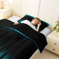 thumbnail image 4 of jejeloiu Blue Geometric Lines Twin Comforter Sets For Boys,Modern Minimalist Aesthetic Bedding Set For Kids,Reversible,2 Pieces, 4 of 8