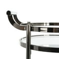 thumbnail image 6 of SAFAVIEH Sienna 2 Tier Modern Glam Round Bar Cart with Casters, Gun Metal, 6 of 8