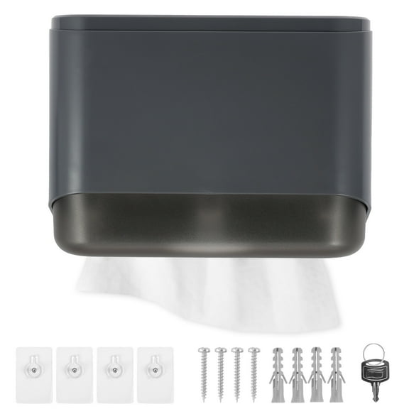Paper Towel Dispenser with Lock Wall Mounted Tissue Dispenser Large Capacity Hand Tower Dispenser Lockable Toilet Paper Holder Multipurpose Toilet Paper Dispenser for Bathroom