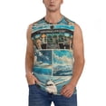 thumbnail image 2 of Lsque Comic Airplane Cockpit Illustration Print Men's Cotton Blend Sleeveless Muscle Shirts (S-3XL)- Moisture Wicking, Odor Protection, UPF 30+,XX-Large, 2 of 8