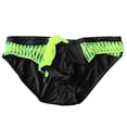thumbnail image 5 of Calzoncillos de natación de secado rápido de aguas termales con cordón a rayas de color sólido de cintura baja para hombres Pompotops qyievc7592, 5 of 5