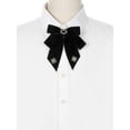 thumbnail image 4 of INSPIRE CHIC Women's Velvet Bow Brooch Solid Color with Rhinestone Decor Black, 4 of 5