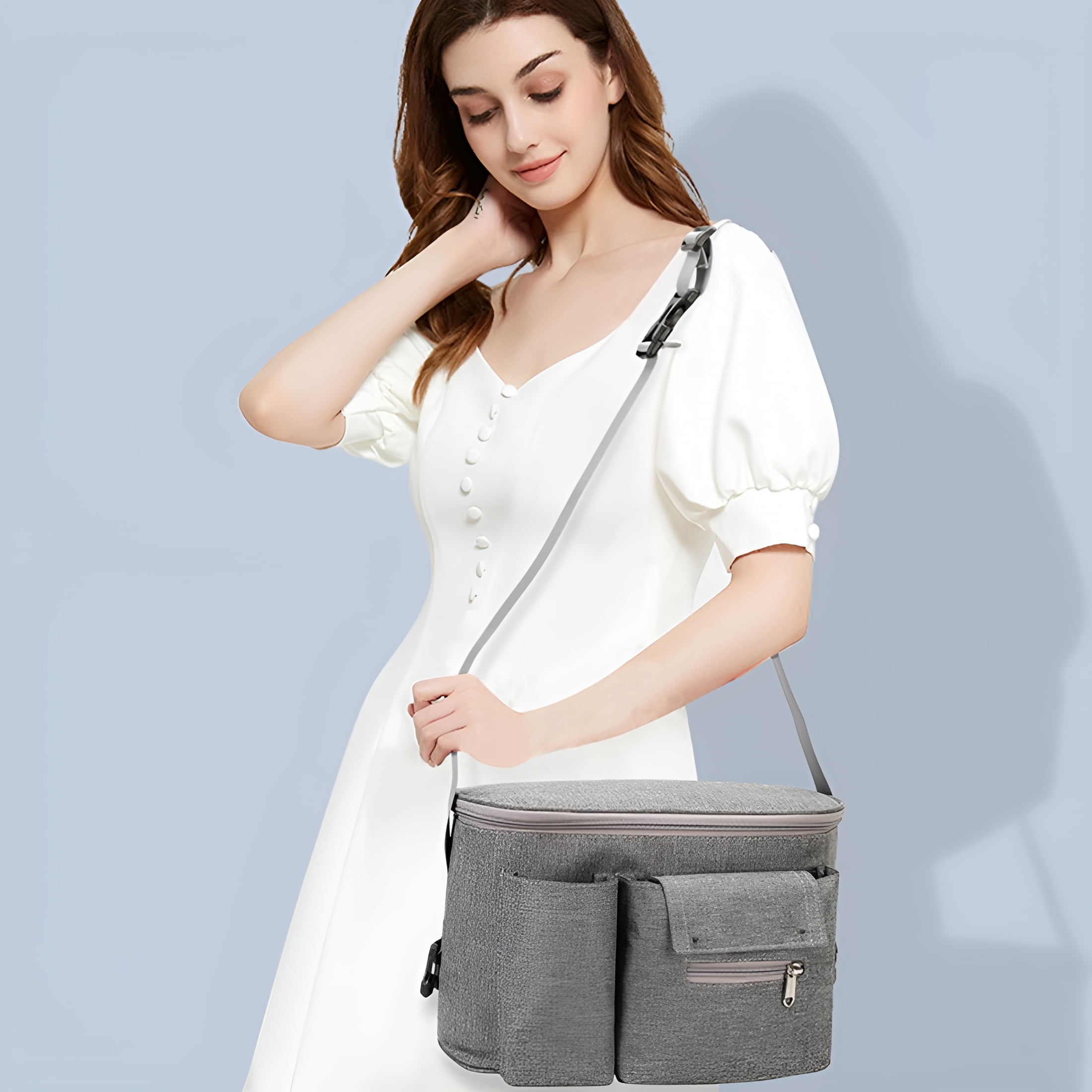 GASTROPOD 2026 New Baby Tote Bag Waterproof Nylon Light Grey with Storage for Parents Totes Babies 1Pcs for Diaper Bags,Travel,Outdoor,Shopping,Daily Use