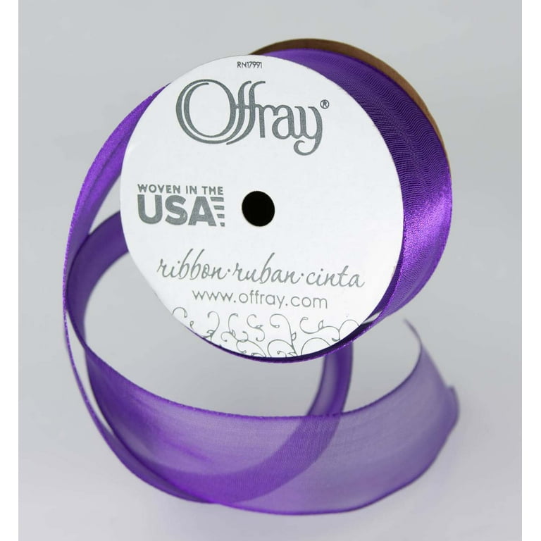 Offray Wired Arabesque Ribbon 1-1/2X9'-Violet