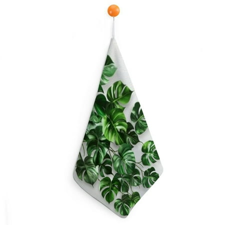 

Patifu Leaves Hand Drying Towels with Loop Ultra-Fine Fiber Kitchen Bathroom Quick Dry 11.8x11.8in 1pcs