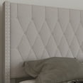 thumbnail image 5 of Merrick Lane Upholstered Queen Size Platform Bed in Light Gray Fabric with Button Tufted Headboard, 5 of 13