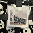 thumbnail image 5 of Skull & Bones Faux Shearling Micro Plush Throw Blanket 50" x 60" Black & White by Plazatex, 5 of 7