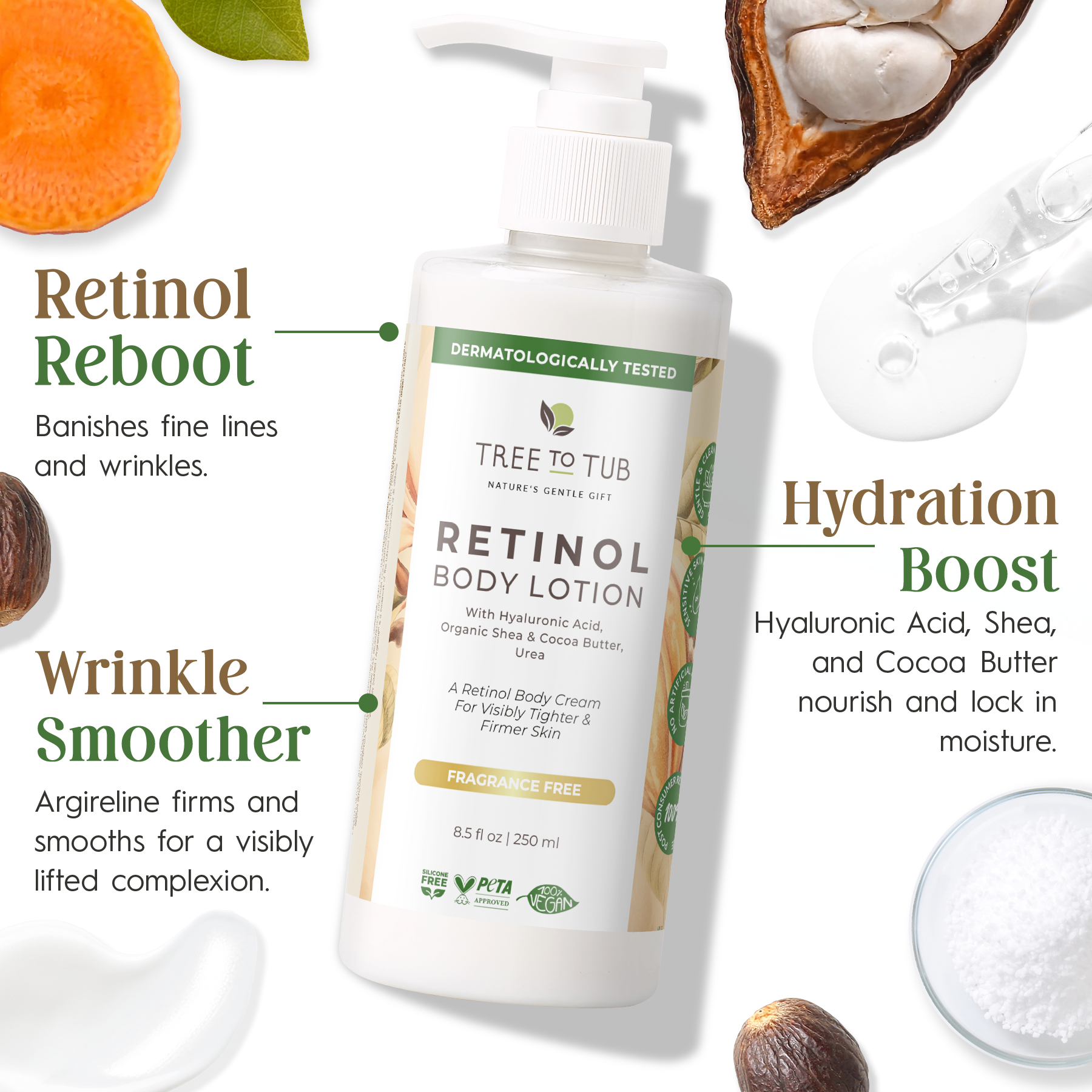 Tree To Tub Retinol Body Lotion, 8.5 oz photo 3