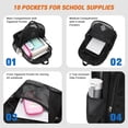 thumbnail image 5 of DAKIMOE Mesh Backpack School Backpack Bookbag Heavy Duty See Through Transparent Backpack Stadium Approved Large Capacity with Multiple Compartments Pockets for School Beach Swimming Sports Work, 5 of 7