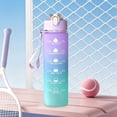 thumbnail image 5 of Guodhu Large Capacity Sports Water Bottle with Bounce-Top Lock and Straw, Gradient Design Leak-Proof Plastic Travel Cup for Daily Hydration(Multicolor O), 5 of 6