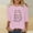 A622 Pink, variant on LEKWK Christmas Character Shirts for Women Xmas Cats Crew Neck 3/4 Sleeve Tops Gnome Christmas Shirts for Women Tropical Christmas Shirts for Women