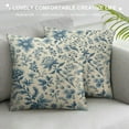 thumbnail image 3 of Creowell  Chinoiserie Bule Flower  Throw Pillow Covers 18 x 18 Inch ,Sateen Breathable Cushion Case on Sofa Couch Soft for Quality Sleep, 3 of 5