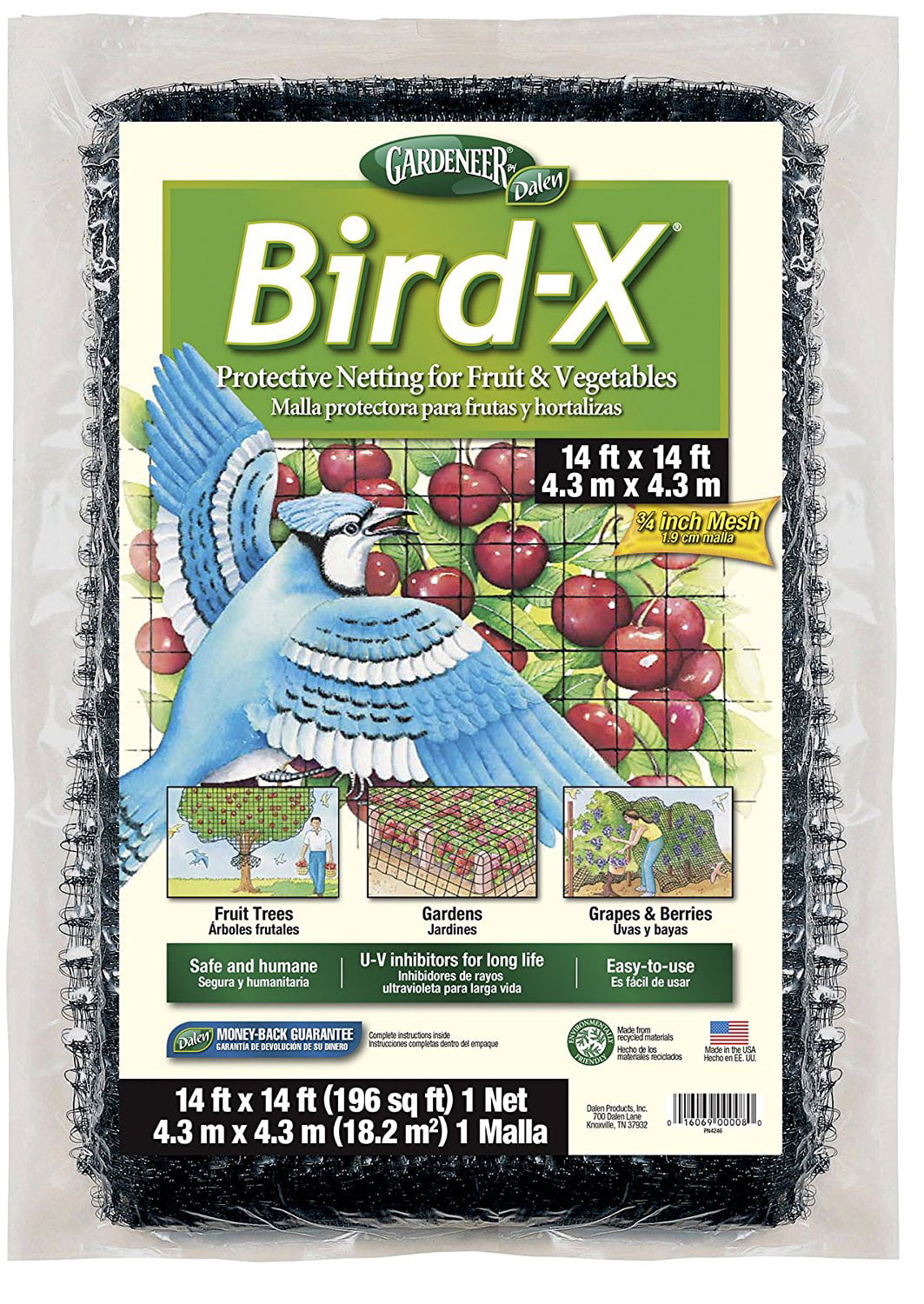 Ross Tree Netting 196 sq ft 14' x 14' Protect Garden Plants From Birds & Animals 