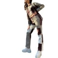 thumbnail image 5 of Bagilaanoe Women's Patchwork Color Block Jeans High Waist Ripped Straight Denim Trousers Long Pants Streetwear, 5 of 6
