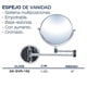 thumbnail image 2 of Espejo de Vanidad Alfa Cromado Doble Cara Aumento Retráctil 15 Cm, 2 of 2