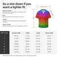 thumbnail image 6 of Uemuo Rainbow Glitter Pattern Cotton Linen Short Sleeve Shirts,Casual Lightweight Button Down Shirts,Vacation Beach Summer Tops-Large, 6 of 7