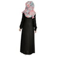 thumbnail image 3 of Bimba Vêtements Islamiques pour Femmes Robe Longue avec Hijab/foulard Imprimés Abaya en Rayonne Maxi à Boutons devant Robe Musulmane, 3 of 7
