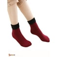 thumbnail image 2 of Spencer 2 Pack Women's Winter Warm Fleece Lined Socks Solid Thick Thermal Stretchy Crew Socks for Cold Weather "Red", 2 of 5