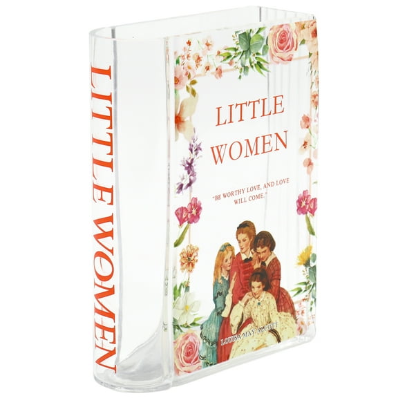 GARSHEON Book Vase for Flowers, Glass Book Vase, Book Shaped Vase, Book Flower Vase Glass, Floral Clear Book Vase, A Book About Flowers Vase for Bedroom, Living Room, Office, Bookshelf