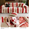 thumbnail image 3 of Eurhowing 1/2/3/4 Seater Sofa Cover, Fuzzy Plush Stretch Couch Slipcover, Non-Slip Shaggy Fleece Furniture Saver Protector for Living Room, Red, 3 of 8