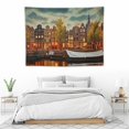 thumbnail image 3 of ONETECH  Tapestry Amsterdam Travel Europe City View Architecture Landmark Amstel European River Sunset Old Landmarks Tapestry Wall Hanging Beach Tapestry for Dorm Decor, 3 of 7