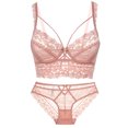thumbnail image 3 of CINOON-Conjunto de sujetador de vendaje para clásico superior, lencería de realce, ropa interior de encaje, bragas transparentes sexys para mujer, 3 of 5