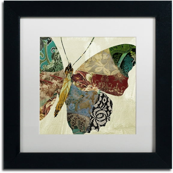 Trademark Fine Art "Butterfly Brocade II" Canvas Art by Color Bakery White Matte, Black Frame