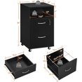 thumbnail image 2 of REKHH File Cabinet, Under Desk Vertical Cabinet with 2 Drawers and Open Compartment, Printer Stand with Lockable Wheels for A4 Letter Size Hangable File Folders for Home Office(Black), 2 of 8