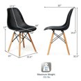 thumbnail image 4 of Topcobe 2 Pcs Modern Plastic Hollow Chair Set with Wood Leg, Living Room Chairs for Home Kitchen, Black, 4 of 8