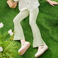 thumbnail image 5 of SGMVNU Girls Summer Pants Ice Silk Flared Leg Toddler Comfortable Casual Outdoor Play Elastic Waist Soft Breathable Proof Kids Clothes(Size 3-4 Years,Green), 5 of 9