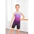 thumbnail image 6 of Oudiya Girls' Gymnastics Leotards With Shorts Sparkly Biketards Sleeveless Cute Ballet Dancewear Purple for 4-5Y, 6 of 8