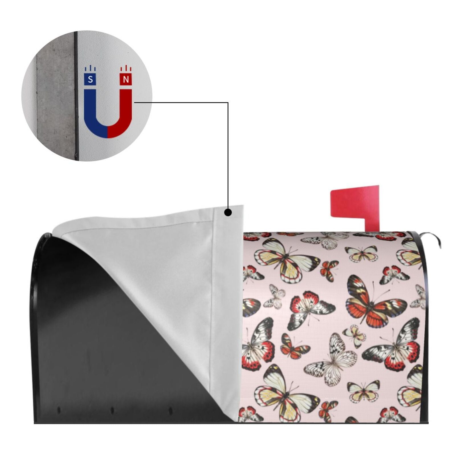 Xecao Vintage flowers for Mailbox Cover with Magnetic Strips, Waterproof and Sunscreen, Adds a Decorative Touch to Your Garden Yard-25.5x21 in