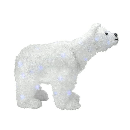 24" Battery Operated LED Lighted Tinsel Polar Bear Christmas Decoration - Walmart.com
