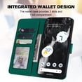 thumbnail image 4 of Cute Cartoon Wallet Phone Case for Google Pixel 7 with Card Holder Soft PU Leather Kickstand Cover for Men and Women Magnetic Shockproof Protective with Lanyard for Google Pixel 7, Darkgreen, 4 of 9