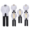 thumbnail image 1 of 5-7pc Formal Black White Suit Set Mustard Bow Necktie Vest Boy Baby Sm-20 Teen, 1 of 3