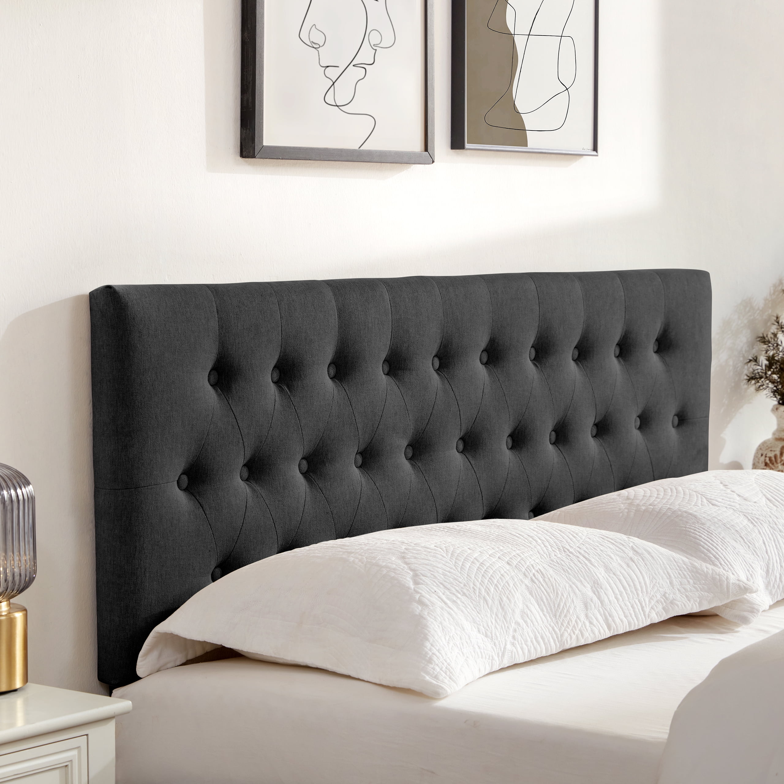 Weture Upholstered Polyester Headboard Adjustable Height Full