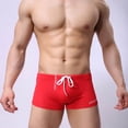 thumbnail image 2 of JIAHONG Mens Breathable Swim Trunks Pants Swimwear Shorts Slim Wear Swimsuit Briefs, Red, 2 of 4