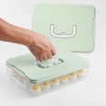 thumbnail image 6 of Lumikrypt 2 Pack Deviled Egg Containers with Lid, Deviled Egg Tray Carrier with Handle for 48 Eggs, Clear Storage Devil Egg Platter, Stackable Portable Egg Holder, 6 of 7