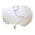thumbnail image 1 of Guardoinrt Hip Hop Style Baseball Cap With Ring Baseball Decor Breathable Cotton Hat Quick-drying Y2K Ring White 1Set, 1 of 6