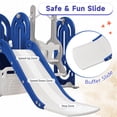thumbnail image 6 of JAMPOOCA 5-in-1 Kid Slide Playset, Swing Set with Climbing Ramp & Basketball Hoop, Blue, 6 of 7
