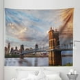 thumbnail image 1 of Cincinnati Tapestry, Architecture Bridge Building Exterior Cityscape Busy Life in Downtown District, Fabric Wall Hanging Decor for Bedroom Living Room Dorm, 5 Sizes, Multicolor, by Ambesonne, 1 of 1