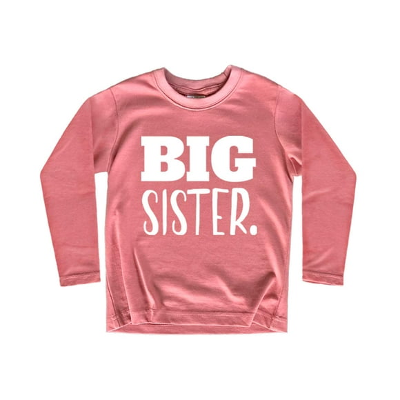 Big Sister Shirt Big Sister Announcement Toddler Shirts Promoted to Girls Outfit (Mauve - Long Sleeve, 6 Years)